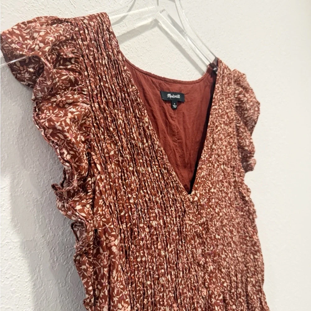 MADEWELL Pintuck Mini Dress in‎ Florentine Floral size Small